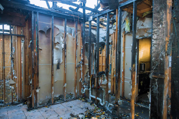 Professional Fire Damage Restoration technician working in Burtonsville, MD